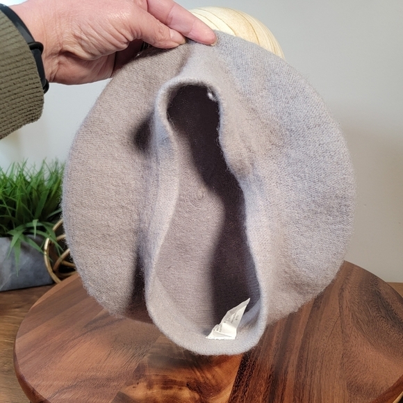 Cover Your Hair - Light Gray Wool Blend Beret Cap Hat Women's One Size - Picture 8 of 12